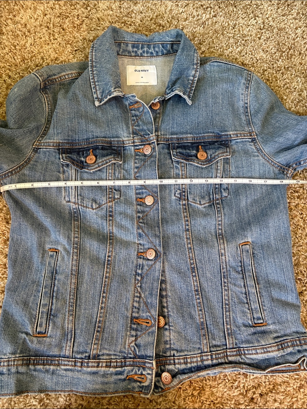 Old Navy Light Blue size Medium Women's Button Front Denim Jean Jacket - Picture 5 of 6
